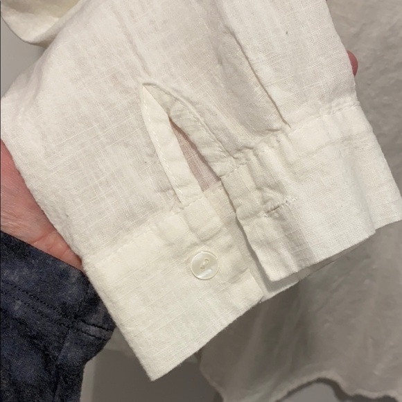 Textured Beachy White Linen Shirt - Picture 7 of 13